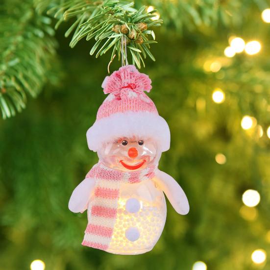 Фигурка снеговика со светящейся подсветкой, рождественское настольное украшение, кукла-снеговик, работающая от батареек, украшение для снеговика