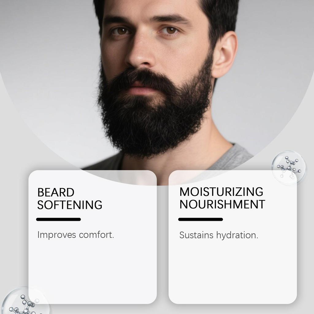 Beard Wash & Care Set: Beard cleansing cream + beard care oil. Provides cleansing and care, long-lasting moisture, prevents dryness and frizz.