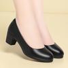 Stewardess Work Shoes Black Women's Leather Shoes Thick Heel Work Women's Shoes Soft Sole Comfortable Career Interview Shoes