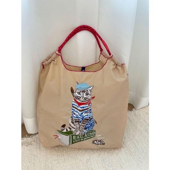 Embroidery Shopping Bag Women'S Fashion Niche Large Capacity Shoulder Bag Tide