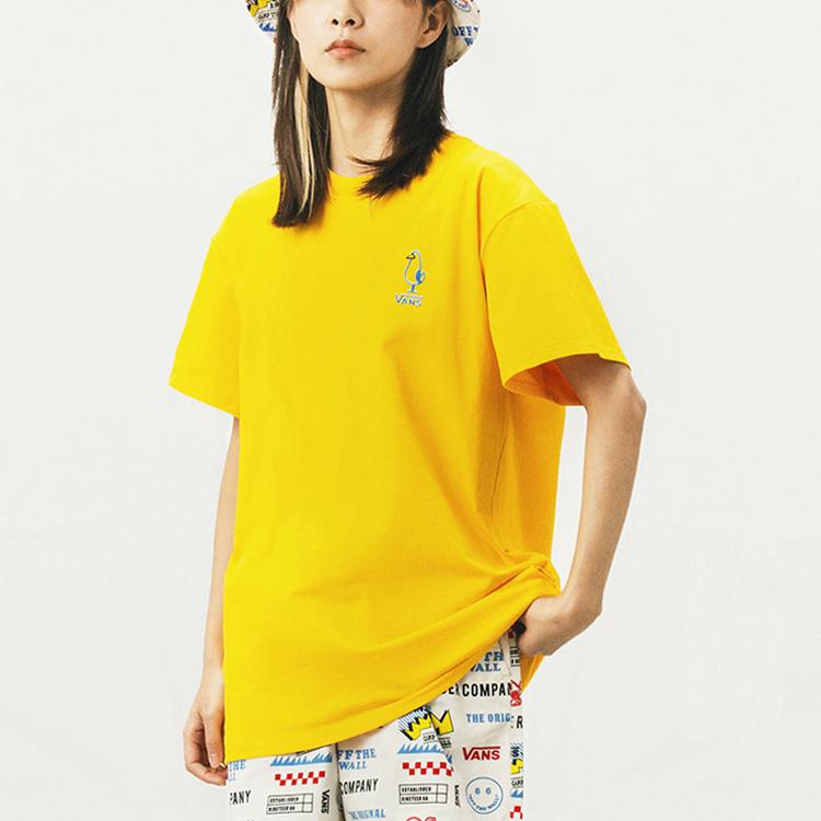Vans T Shirts Women's Yellow Crew Neck Moderate Mock Two Piece VN0A5F3X85W