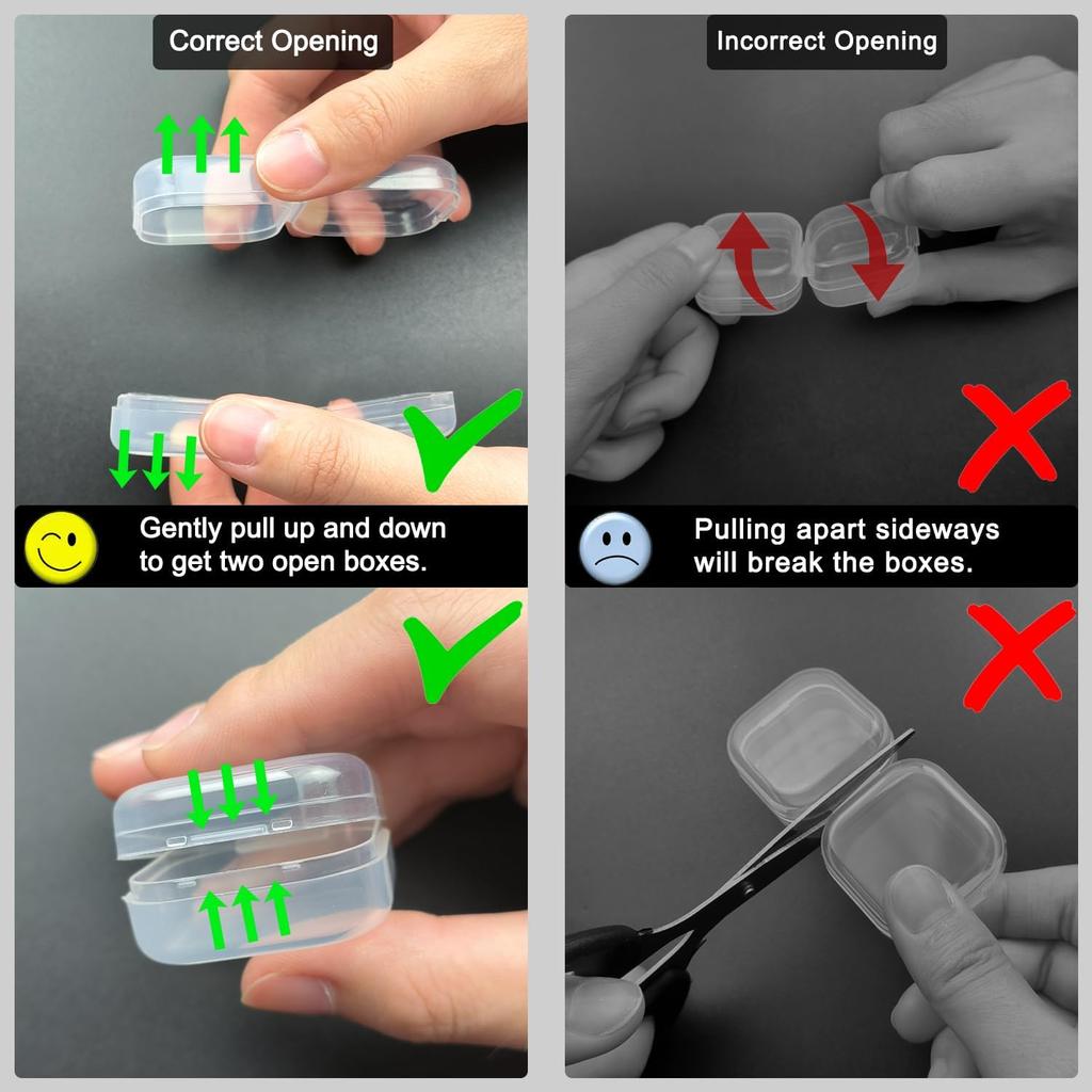 6/12/24 Mini Storage Box Transparent Plastic Jewelry Storage Box Container Portable Earring Ring Earplugs Packaging Storage Case