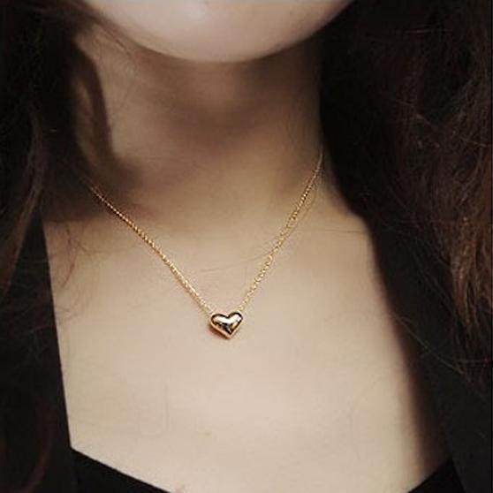 Women's Fashion Jewelry Gold Plated Heart Bib Statement Chain Pendant Necklace MIT