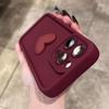New Wine Red Love Liquid Silicon Case for Iphone 15 14 13 12 11 Pro Max Plus X Xs Xr Camera Protection Bumper Back Cover Coffee