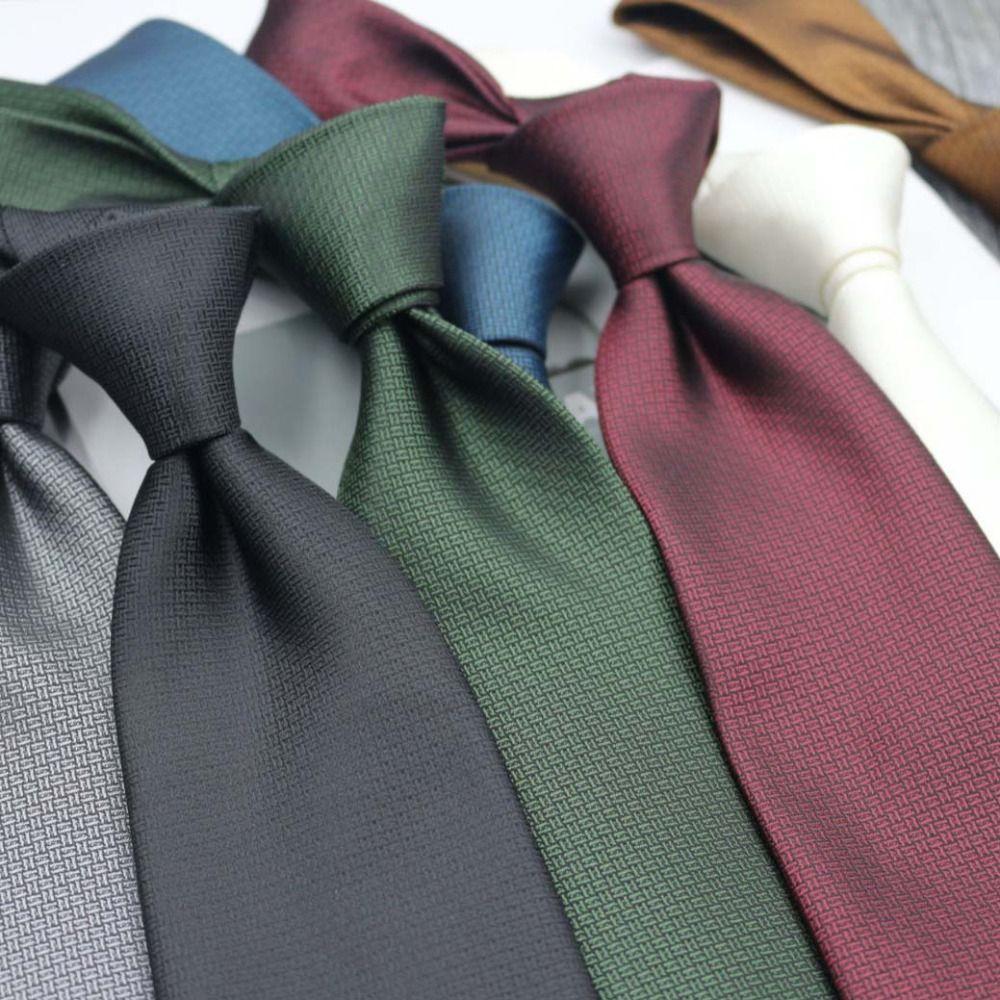 Solid Color Mens Necktie Trendy Gentlemen Men's Wedding Tie Classic Striped Neck Ties For Business