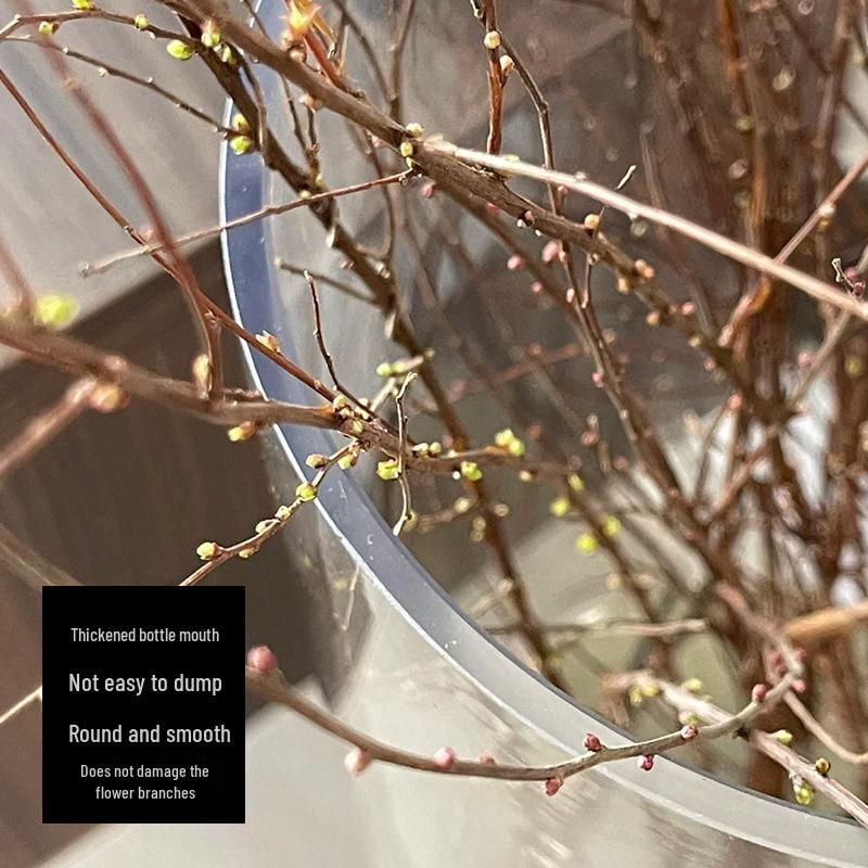 Высокая стеклянная цилиндрическая напольная ваза - Украшение для гостиной, Очень большая, Высоты: 40см, 50см, 60см, 80см