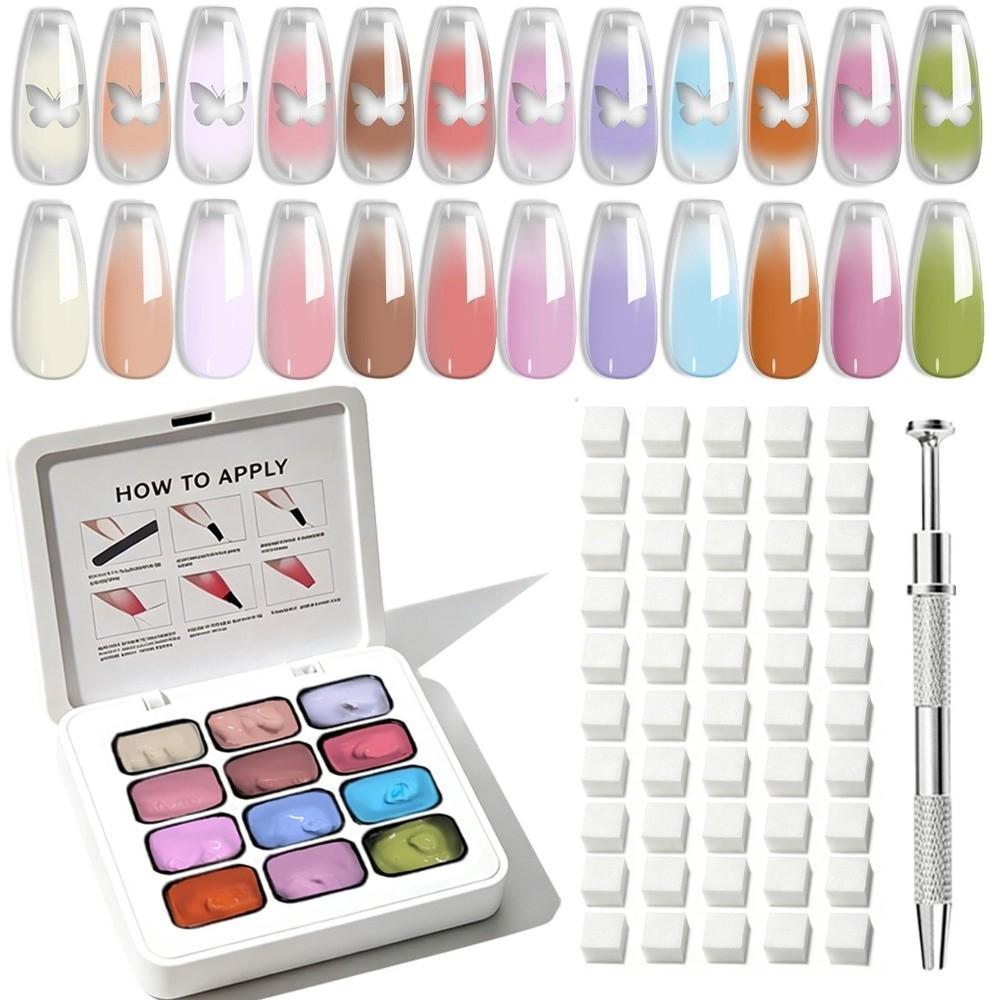 Highly Saturated Nail Art Sponge Gel 4/9/12 Color Pigment Gel for Nail DIY Nail Art