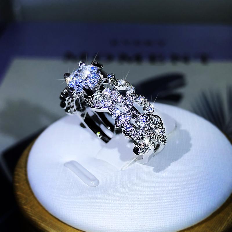 Медь Великолепные Большие Кольца с Кубическим Цирконием для Женщин Изысканный Подарок на Свадебную Годовщину Женское Вечернее Кольцо Блестящие Модные Ювелирные Изделия