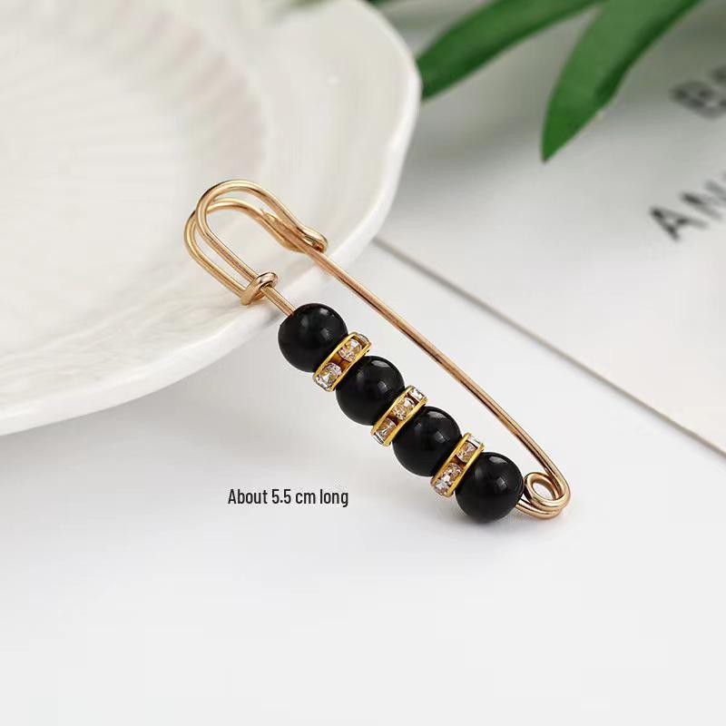 Стильная булавка для пояса с декоративными бусинами для женщин - Надежно фиксирует одежду и предотвращает оголение