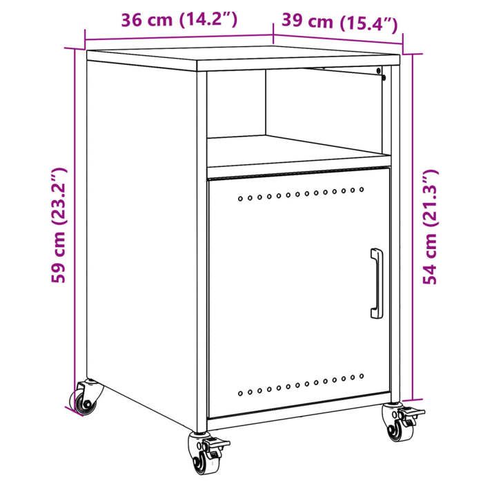 VidaXL Tables de chevet 2 pcs noir 36x39x59 cm acier, armoire, meubles de chambre à coucher, support de téléphone, armoire 846717