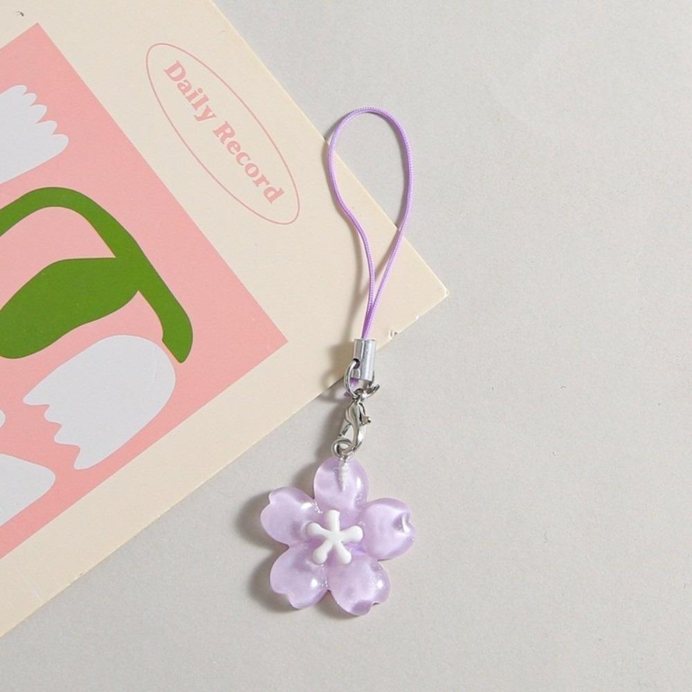 Resin Cherry Blossom Keychain INS Keyring New Mobile Phone Lanyard Gift
