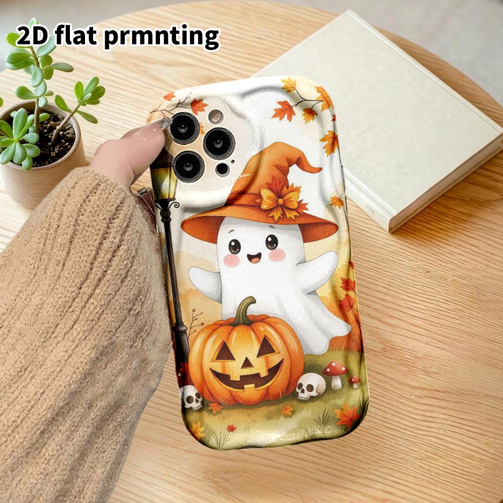 Phone case: 2D flat design suitable for iPhone 18 17 16 15 14 13 Pro cases, couple style, warm autumn, Christmas and Halloween gift