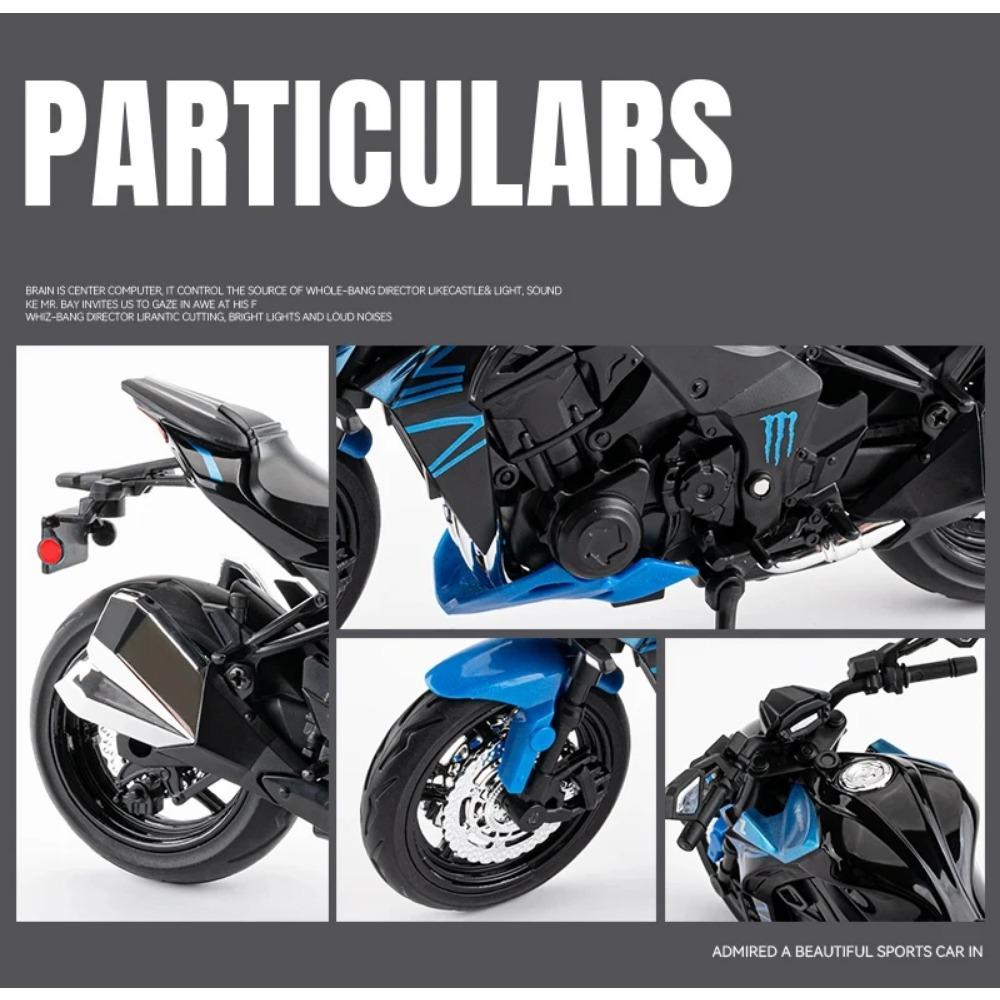 1/12 Kawasakis Ninja Z1000 Сплав Модель Спортивного Мотоцикла Литые Металлические Игрушки Модель Мотоцикла для Уличных Гонок Звук Свет Детский Подарок