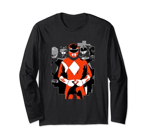 Power Rangers Красный Спектр Командное Единство Группа Ultimate Ranger Футболка с длинным рукавом