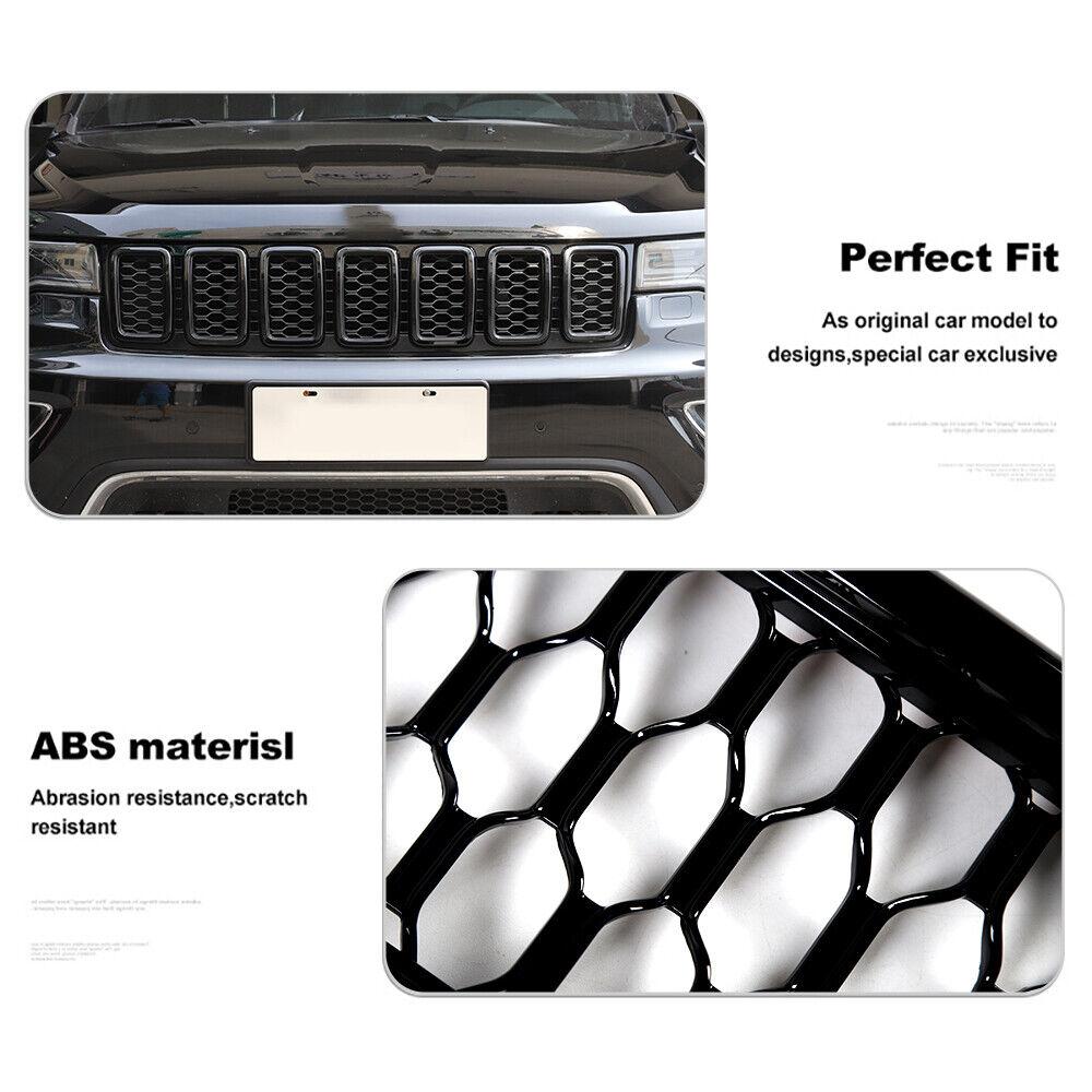 For Jeep Grand Cherokee 2017 2018 2019 2020 2025 Front Bumper Grille Honeycomb Mesh Grill Cover Trim Decor