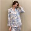 Pink Aesthetic Romantic Print Women's Pajamas Elegant Chic Fashion Trend Female Lazy Nightwear New Autumn Lady Home Set