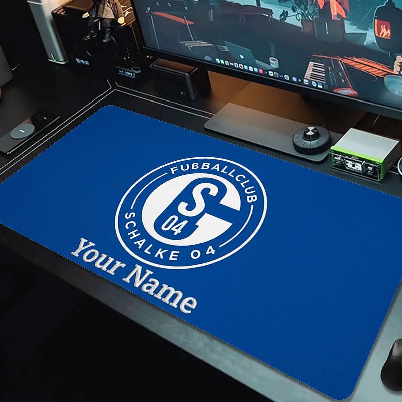 FC Schalke 04 Custom Name Large Size Mouse Pad Large Gaming Table Cushion Non-slip Laptop Tablet Big Mousepad XXL Mat Mini PC Playmat With Lock edge