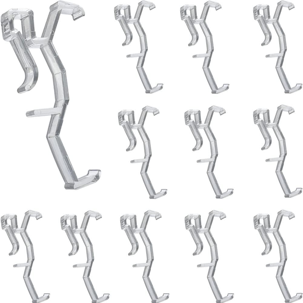 Valance Clips 20pcs 2.5inch Clear Plastic Hidden Retainer Holder Clip for Window Blind Valance,Horizontal Faux & Wood Blinds Parts