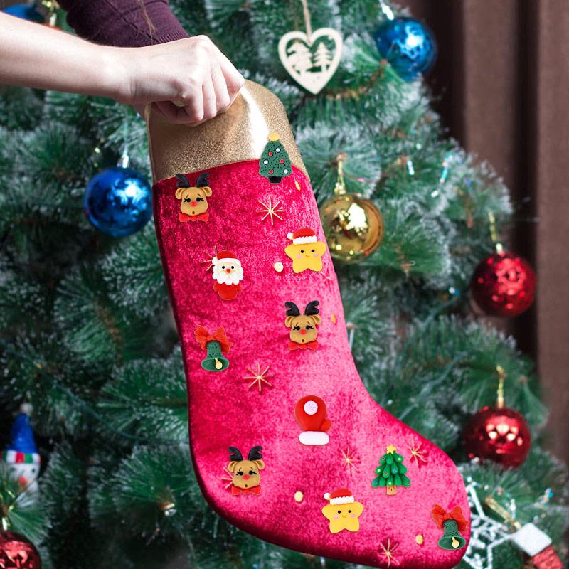 20 шт. Мини-рождественские фигурки из смолы, милые олень, рождественская елка, Санта-Клаус, кабошон с плоской задней частью, украшения своими руками, новогодние подарки