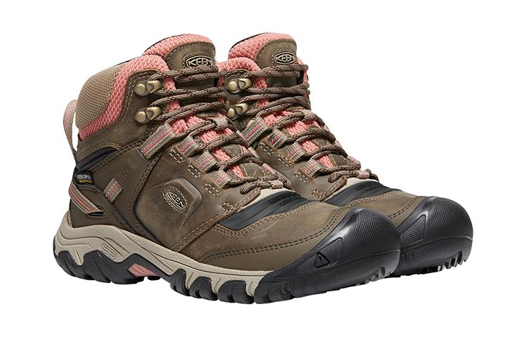 Keen Ridge Flex MID WP High top Outdoor Shoes, Hiking Mountaineering Shoes Women's Brown 1024921