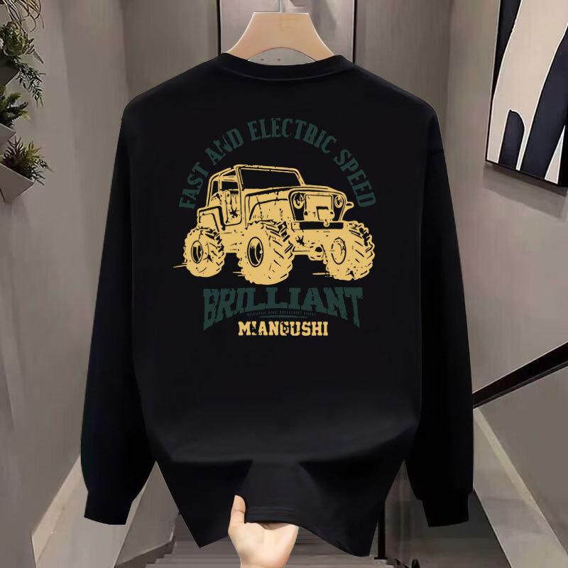 American Cotton T-Shirt Men'S Business Long-Sleeved Fashion Trend Top Autumn And Winter Men'S And Women'S Crew Neck Sweater