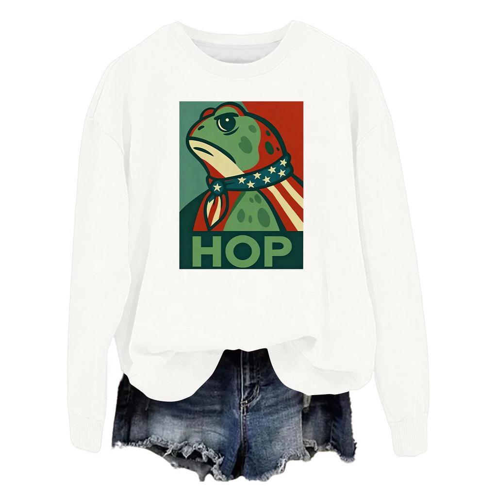 Women's Fashion Casual Long Sleeve Loose Printed Sweatshirt