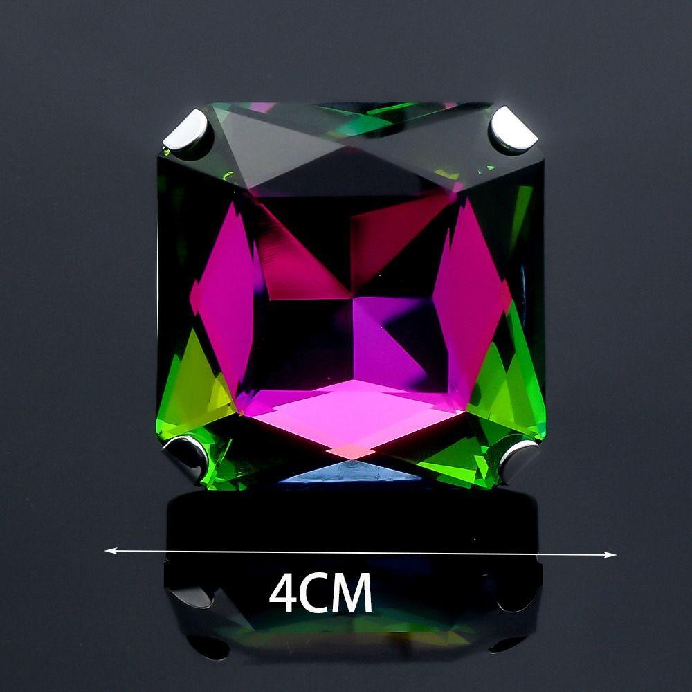 Квадратное кольцо со стразами Свадебное Хрустальное Украшение на палец Винтажные Большие Кольца