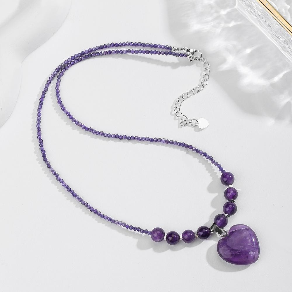 Богемское ожерелье-ключица из натурального аметиста