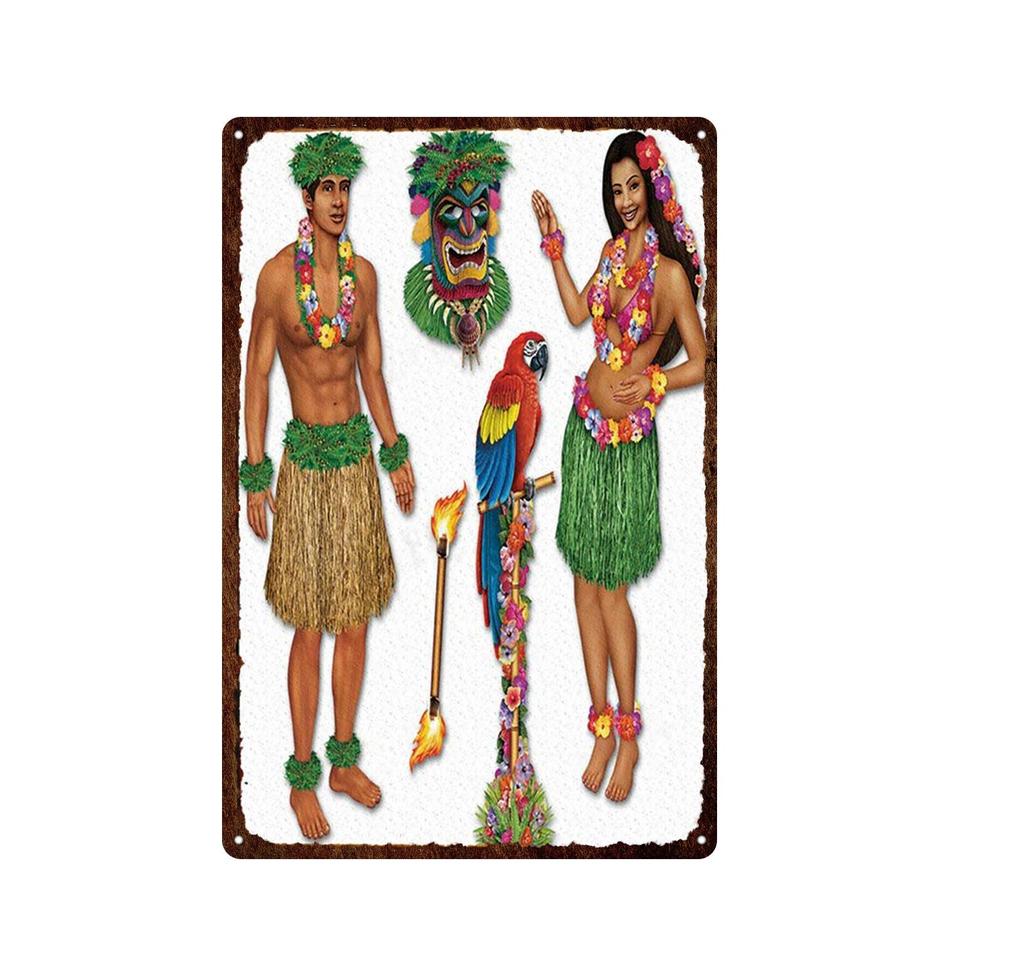 Гавайи Вайкики Приморский Пейзаж Металлическая Оловянная Вывеска Известный Туристический Город Ретро Серфинг/Декоративная Налет Для Автомобиля Железная Живопись 20*30 см