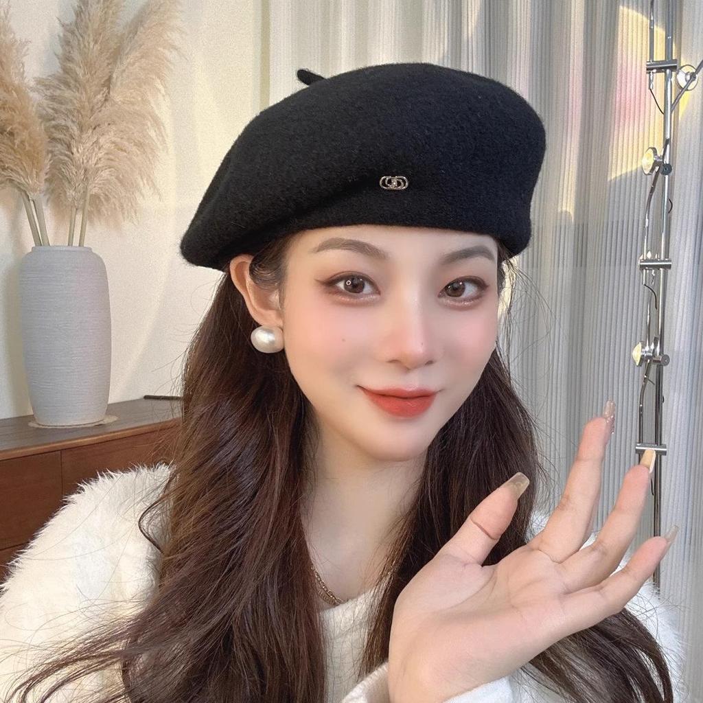 Британский шерстяной фетр Корейский бисер Ретро берет для женщин - Осень/Зима Социальный тренд художника