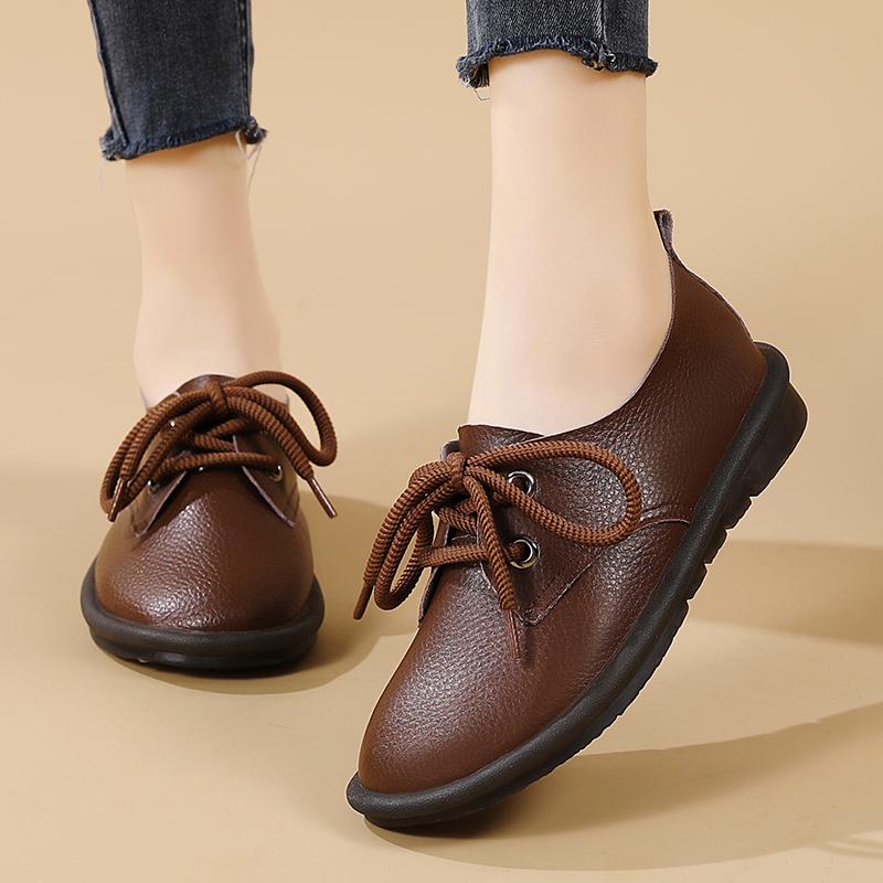 Женские топсайдеры, кожаные удобные туфли на плоской подошве для вождения, повседневные прогулочные туфли больших размеров, минималистичная обувь для беременных, женские демисезонные полуботинки