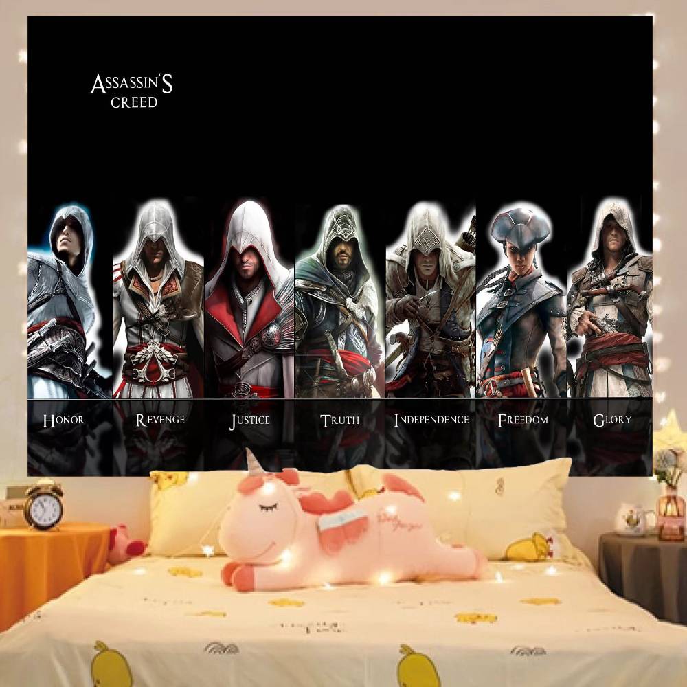 А- Assassin's Creed Большой Баннер Планеты Фон Декорации для Вечеринки по Случаю Дня Рождения Гобелен Декор Комнаты
