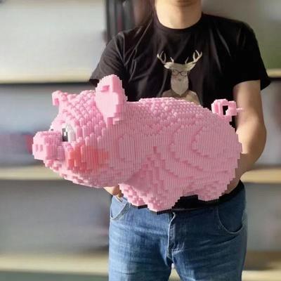 3D модель DIY Mini Diamond Blocks Bricks Building Animal World Pink Smile Pig Piggy Sit Pet Doll Toys Toy for Children Gift