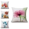 Premium Cotton Linen Pillow Case With Timeless Tulips Design For Home Decor