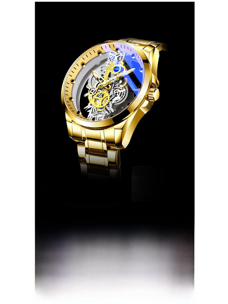 Men's Double-Sided Luminous Automatic Watch - Waterproof & Non-Mechanical