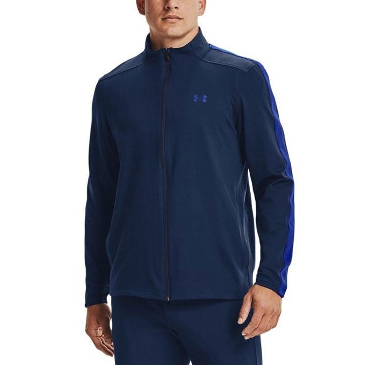 Under Armour Куртка для гольфа Storm Midlayer Logo с воротником-стойкой, мужская, темно-синяя 1369667-408