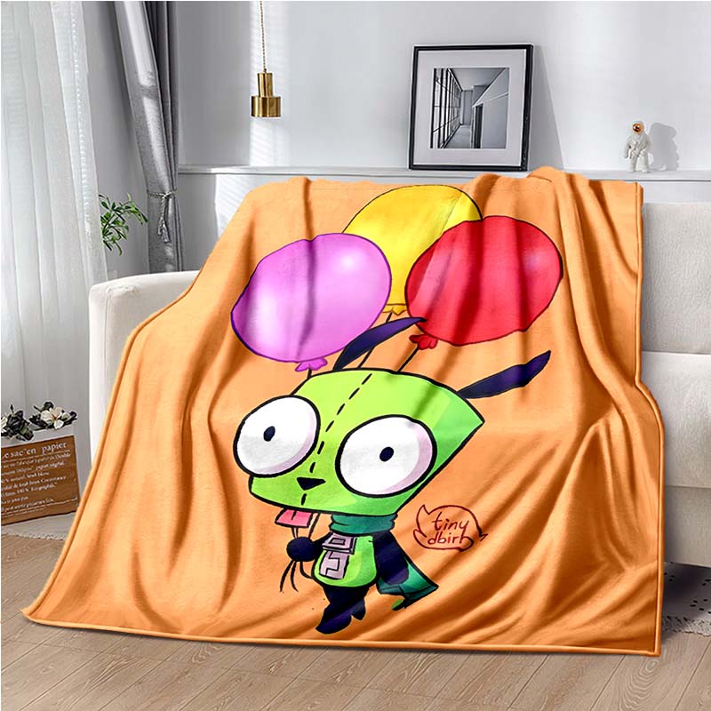 Одеяло с героями мультфильмов Invader ZIM Gir, уютное мягкое одеяло, одеяло для дивана, прочный декор для детей, женщин и мужчин, дорожное одеяло, мягкое покрывало