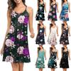 Women's Fashionable Floral Print Sleeveless Suspender Beach Dress For Vacation