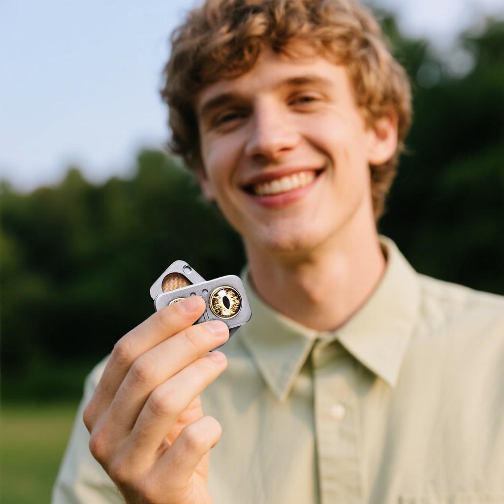 Owl Gyro Push Alloy Compact Portable EDC Fingertip Push Slider Decompression Toy