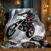 1pc Motorbike Rider in Action Blanket-Lightweight Flannel Home Furnishings Bedding Blanket Suitable for Sofas Beds Travel Camping Living Roo