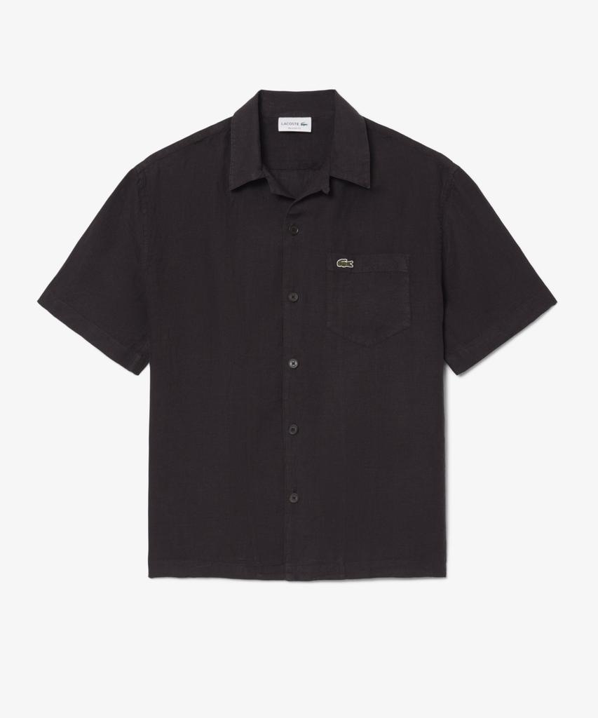 LACOSTE Мужская гавайская рубашка с коротким рукавом из льна Ch2339-56G 3La