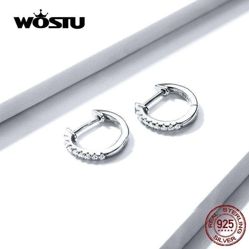 WOSTU Серьги-кольца из стерлингового серебра 925 пробы