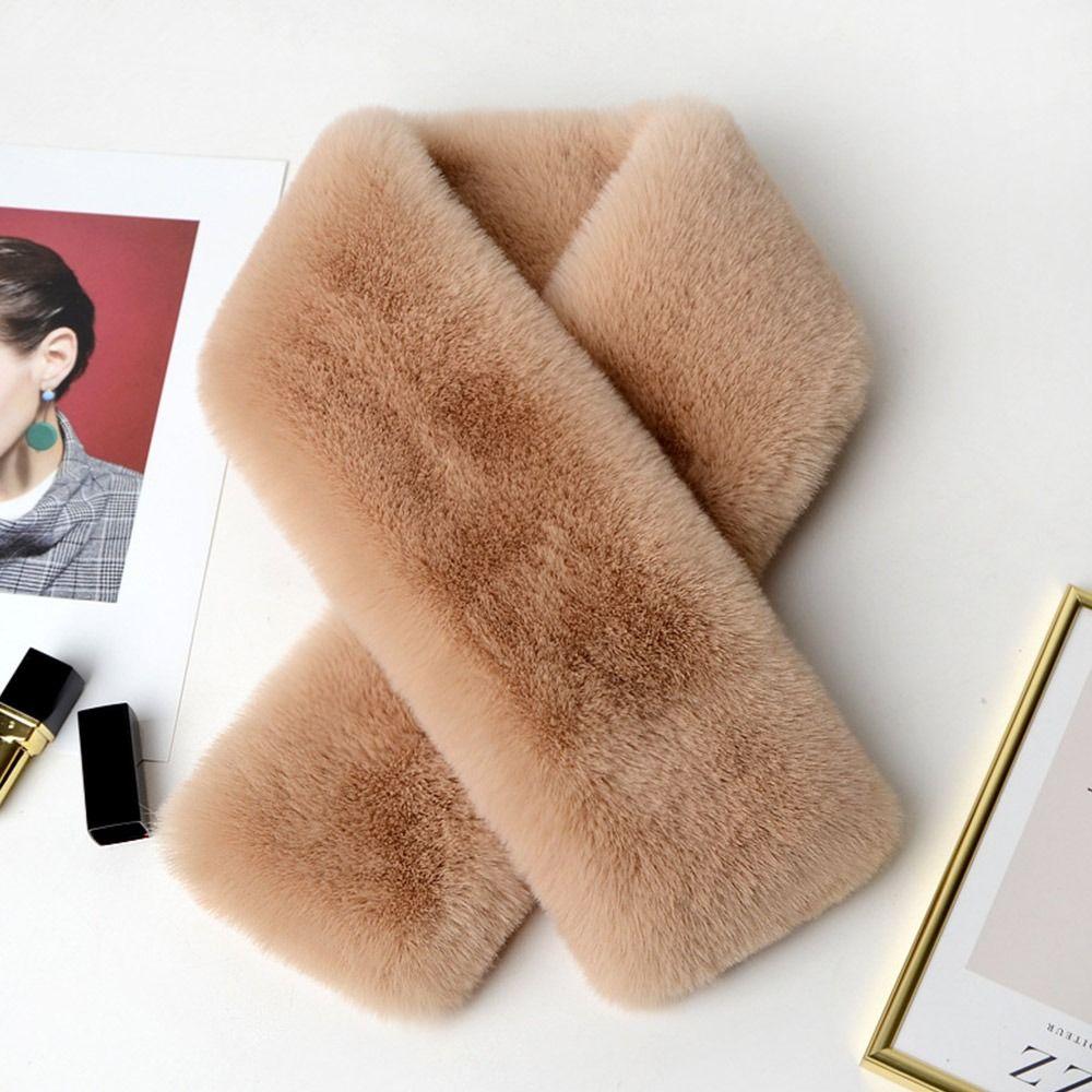 Thicken Winter Warm Shawl Solid Color Neckerchief Wrap Neck Warmer Cross Scarf