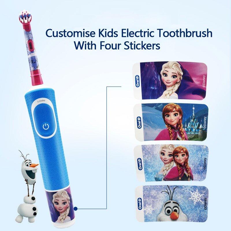 Oral B Children Recharging Electric Toothbrush 2 Modes Waterproof Gum Care Safety Sensitive Teeth Brush Heads for Kids Ages 3+