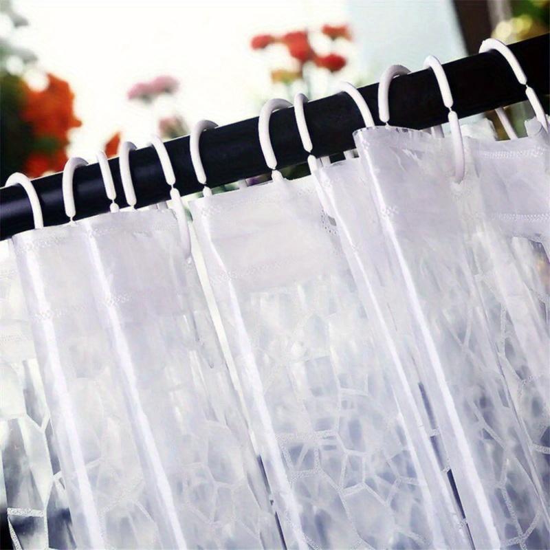 Waterproof Bathroom Shower Curtain Transparent Bathroom Curtain with Hooks Thickened Bathing Sheer Wide Bath Curtain