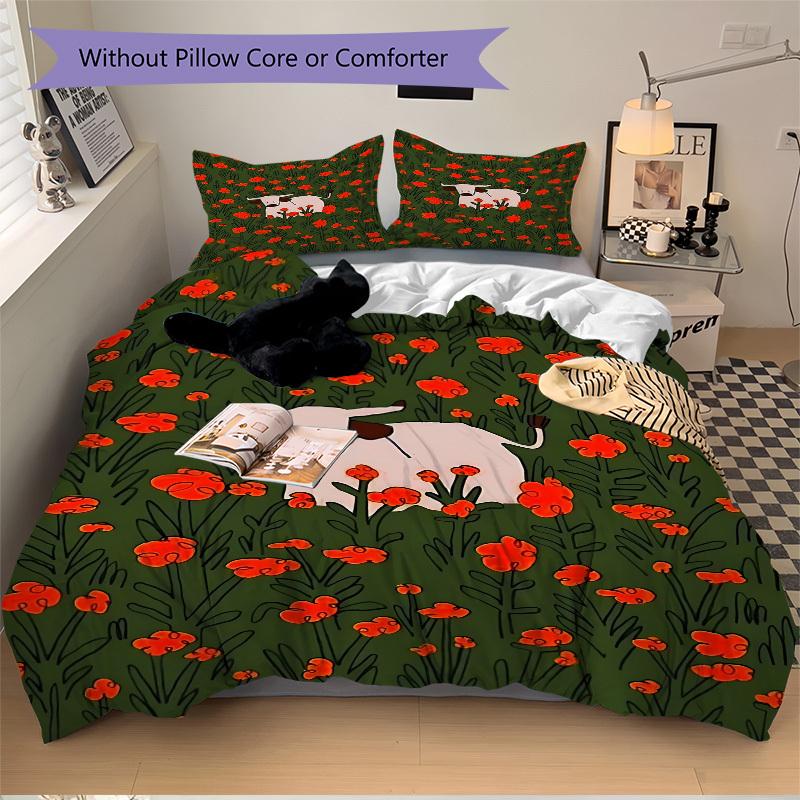 3pcs Cow Print Bedding Set, Ideal for Home Use, Suitable for Bedroom Decor (1*Duvet Cover + 1/2*Pillowcases, No Core) yy250821219