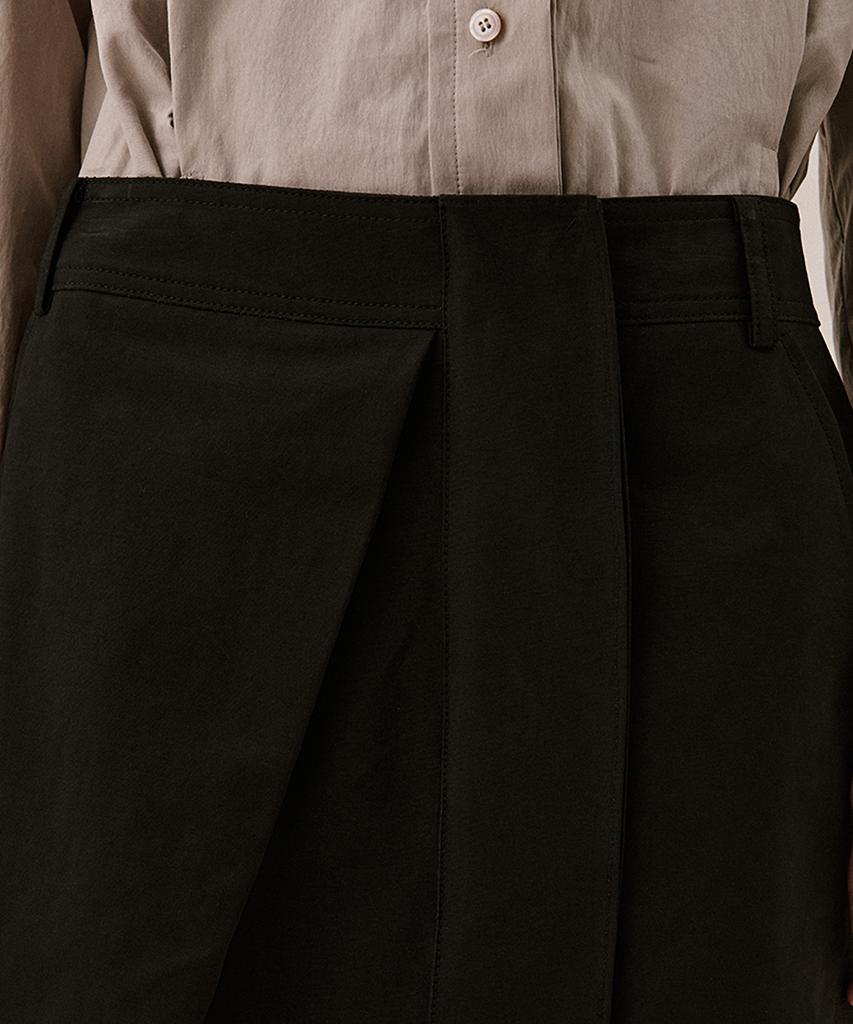 Awi Cotton Flap Skirt_Black