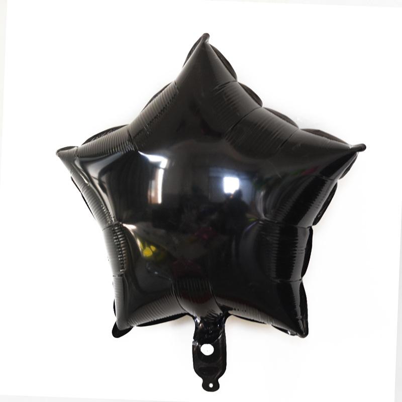 18-Inch Light Version Of Pentagram Aluminum Film Balloon Solid Color Star Balloon Aluminum Foil Birthday Party Decoration Arrangement