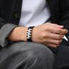 Мужские кожаные браслеты, Стильные черные браслеты из нержавеющей стали, 3-слойные, Новые модные ювелирные изделия, Подарок для отца, папы, мужа, лучшего друга, сына