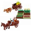 MOC Farm Cattle Horse Carriage Transport Stable Vegetable Garden Bricks Model Building Blocks Toys for Children Christmas Gifts